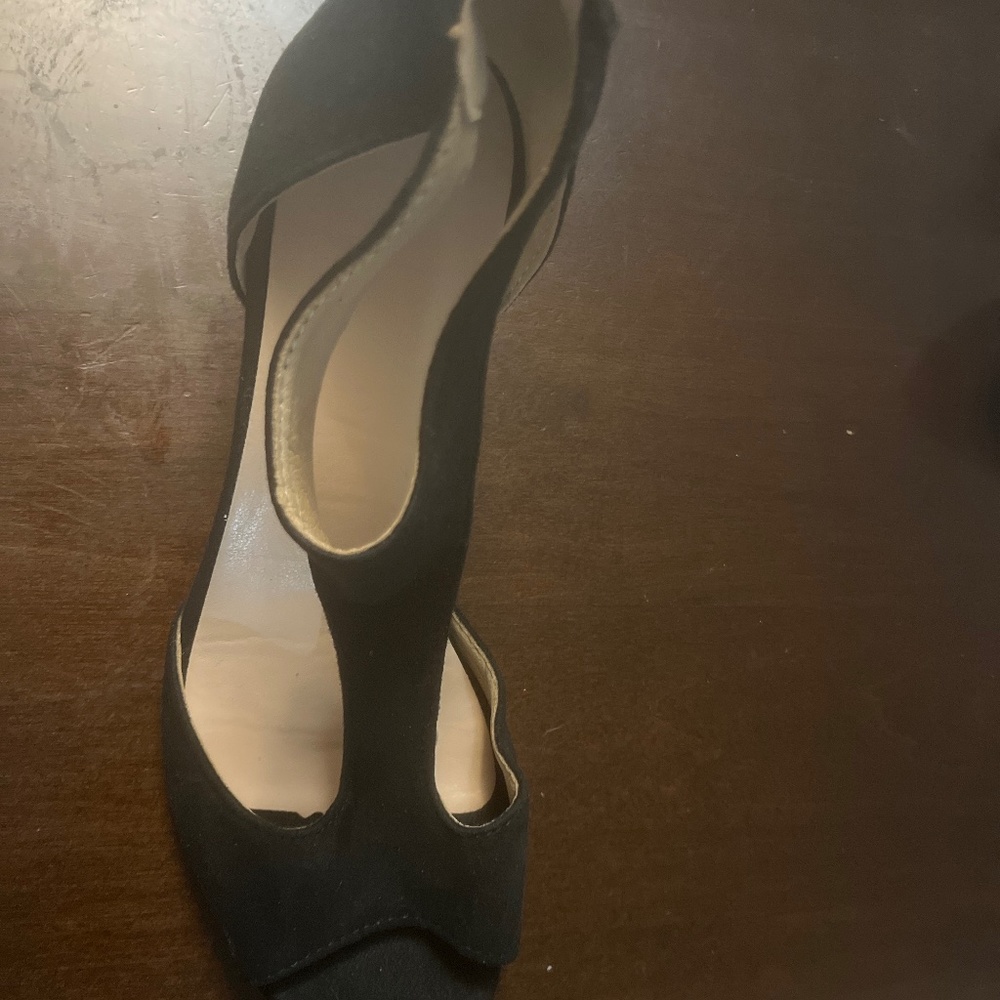 Black open toe heel